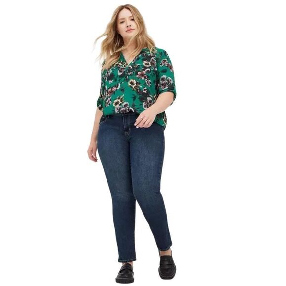 New! Torrid Green Floral Harper Tunic Sz 5X - Picture 2 of 7